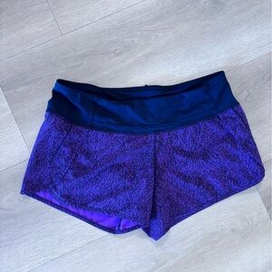 Lululemon Purple and Black Speed Shorts 2.5 inseam